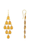 Latelita London Erviola Gemstone Cascade Earrings Gold Citrine