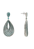 Latelita London Vortex Teardrop Earrings Aqua Silver