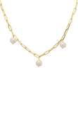 Latelita London Amelia Three Pearl Necklace Gold