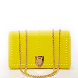 SUSU Josie Mustard Yellow Leather Chain Shoulder Bag