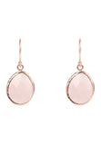 Latelita London Petite Drop Earrings Rose Quartz Rosegold