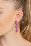 Latelita London Arabelle Ruby Pink Earrings Rosegold