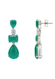 Latelita London Valentina Drop Earrings Silver Colombian Emerald