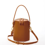 SUSU Harper Amber Brown Leather Bucket Shoulder Bag