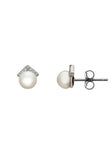 Latelita London Pearl Angular Stud Earrings Silver