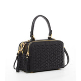 SUSU Kayla Woven Leather Satchel Shoulder Bag