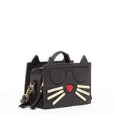 SUSU Leather Cat Bag Black Crossbody