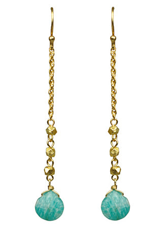 Gena Myint Amazonite Linear Drop Earrings