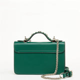 SUSU The Hollywood Studded Leather Crossbody Bag Ever green