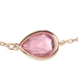 Latelita London Pisa Mini Teardrop Bracelet Rosegold Pink Tourmaline