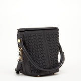 Susu Anna Woven Leather Shoulder Bag Black