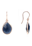 Latelita London Petite Drop Earrings Sapphire Hydro Rosegold