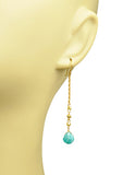 Gena Myint Amazonite Linear Drop Earrings