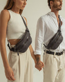 STITCH & HIDE LEATHER NEWTOWN SHOULDER CROSSBODY sling BAG BLACK - FREE WALLET POUCH