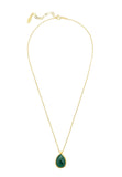 Latelita London Petite Drop Necklace Gold Green Onyx