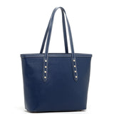 Susu Blue Leather Shoulder Tote Bag