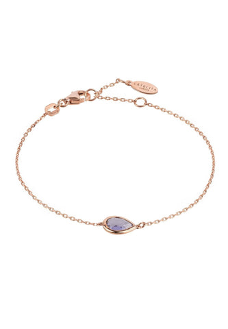 Latelita London Pisa Mini Teardrop Bracelet Rosegold Amethyst