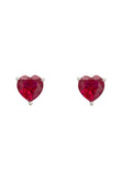 Latelita London Amore Heart Stud Earrings Ruby Silver