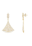 Latelita London Baguette Fan Tail Earrings Gold