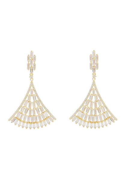 Latelita London Baguette Fan Tail Earrings Gold