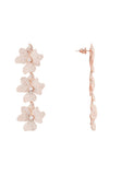 Latelita London Jasmine Flower Triple Drop Earrings Rosegold