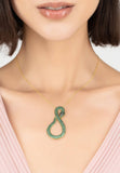 Latelita London Asp Snake Pendant Necklace Gold Emerald