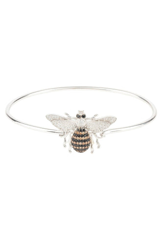 Latelita London Honey Bee Bangle Bracelet Silver