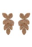 latelita London Petal Cascading Flower Earrings Rosegold Champagne