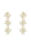 Latelita London Jasmine Flower Triple Drop Earrings Gold