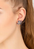 Latelita London Cosmic Bang Baguette Cz Stud Earrings Sapphire Blue Cz Silver