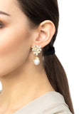 Latelita London Flowers Pearl Earrings Gold White