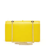 SUSU Josie Mustard Yellow Leather Chain Shoulder Bag