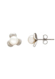 Latelita London Pearl Posy Stud Earrings Silver