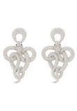 Latelita London Viper Snake Drop Earrings Silver White