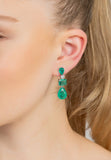 Latelita London Valentina Drop Earrings Silver Colombian Emerald