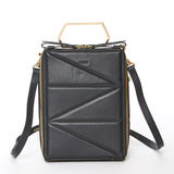 SUSU Heidi Black Leather Convertible Backpack Shoulder Bag