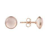 Latelita London Medium Circle Gemstone Earrings Rosegold Rose Quartz