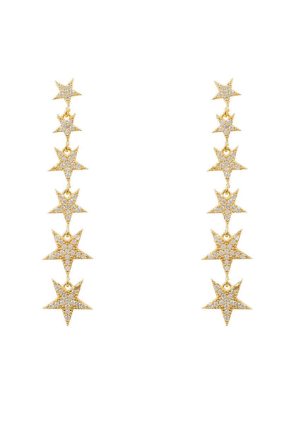 Latelita London Graduated Star Drop Earrings Gold