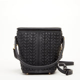 Susu Anna Woven Leather Shoulder Bag Black