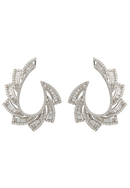 Latelita London Amara Sweeping Hoop Earrings Silver