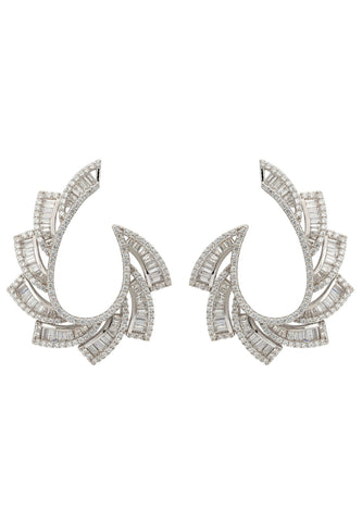 Latelita London Amara Sweeping Hoop Earrings Silver