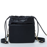 SUSU Patricia Black Leopard Leather Shoulder Bag