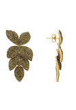 Latelita London Petal Cascading Flower Earrings Gold Peridot Cz