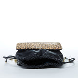 SUSU Patricia Black Leopard Leather Shoulder Bag