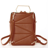 SUSU Heidi Brown Leather Convertible Backpack Shoulder Bag