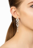 Latelita London Valencia Statement Drop Earring White Cz Silver