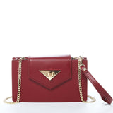 SUSU Mary Small Crossbody Leather Wristlet Burgundy Red