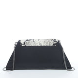 SUSU Angelica Leather Clutch Black Snakeskin Shoulder Chain Bag