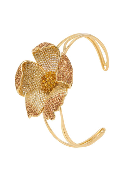 Latelita London Poppy Bangle Cuff Bracelet Gold Lemon Cz