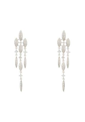 Latelita London Valencia Statement Drop Earring White Cz Silver